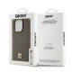 DKNY Leather Pattern Metal Logo MagSafe deklas, skirtas iPhone 14 Pro Max, rudas
