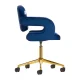4Rico QS-OF213G Swivel Chair, Navy Blue Velvet