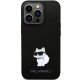Karl Lagerfeld iPhone 14 Pro Case Silicone Choupette Metal Pin, Black