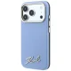 Karl Lagerfeld Saffiano Small Script MagSafe Case for iPhone 17/18 Pro Max - Light Blue