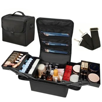 Professional Makeup Train Case Cosmetic Organizer Bag