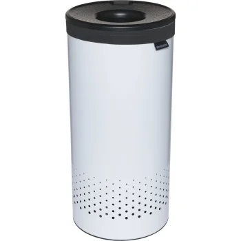 Brabantia Laundry Bin Basket, 35 L, White / Dark Grey