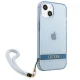 Guess Translucent Strap Case for iPhone 13 with Wrist Strap, Blue