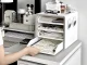 Desk Organizer with 4 Drawers, A4 Document Holder, White