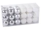 Christmas Tree Baubles 3cm, 36 Pcs, Silver and White