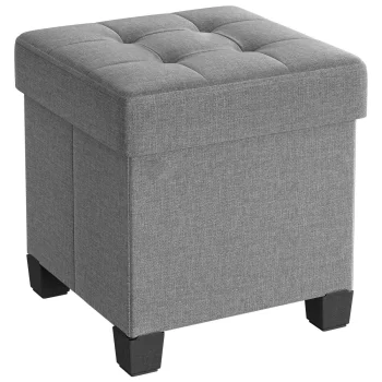 Quilted Storage Ottoman Footrest with Lid 37L, Grey