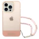 Guess Translucent Pearl Strap Case for iPhone 14 Pro 6.1\", Pink