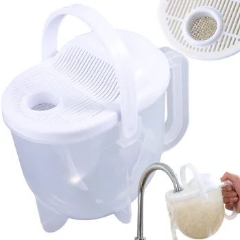 Rice and Grain Washing Bowl with Strainer 1L, Mixed Colors