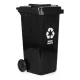 Set of 2 Waste Bins (2x 240L), Black and Brown
