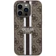 Guess iPhone 15 Pro Case 4G Printed Stripes MagSafe, Brown