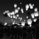 Chinese Lantern Flying Laterna for Bright Festive Salute, White