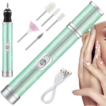 Nail Drill Machine for Manicure and Pedicure with Cutter Set USB, Green