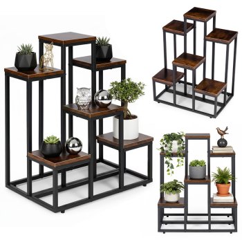 ModernHome Plant Stand with 6 Shelves Industrial Flower Pot Holder for Indoor Plants