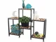 Wooden Flower Stand / Shelf Unit with 6 Shelves, Brown, 96x74x25 cm