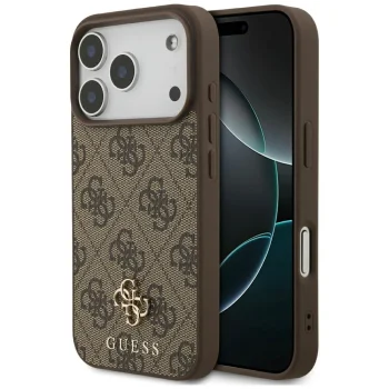 Guess 4G Small Classic Logo MagSafe Case for iPhone 17 Pro, Brown