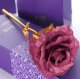 Eternal Gold Rose with Purple Petals Gift