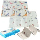 NICEKIDS Double-sided Foldable XPE Foam Play Mat Pad Rug for Kids, 200x150cm, Dinosaurs/Space