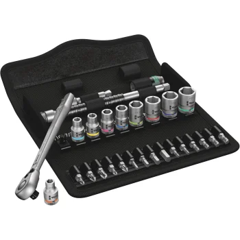 Wera 8100 SA 11 Zyklop 1/4" Imperial Ratchet and Socket Set, 28 Pieces