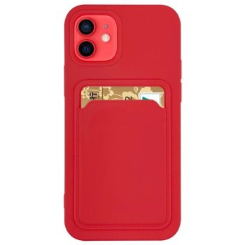 Samsung Galaxy S20+ Plus (SM-G985F/DS) Silicone Wallet Card Case, Red