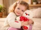 Plush Teddy Bear with Heart Soft Cuddly Toy Gift 30cm, Cream
