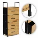 ModernHome Storage Unit with 4 Fabric Drawers, 40.5 x 24 x 101.5 cm