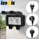 Izoxis Double Outdoor Surface Mount Socket IP66 16A