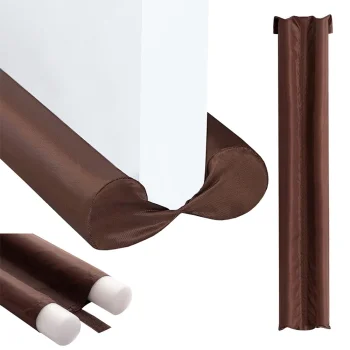 Double Sided Door Draft Stopper 85 cm, Brown