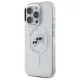 Karl Lagerfeld IML Metal Karl&Choupette Head MagSafe dėklas telefonui iPhone 16 Pro, baltas