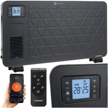 Kaminer Ziflo 2300W Electric Convector Heater with WiFi and Remote Control, Black
