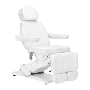 Electric Cosmetic Chair Sillon Classic 3 Motors With Pedi Cradle White