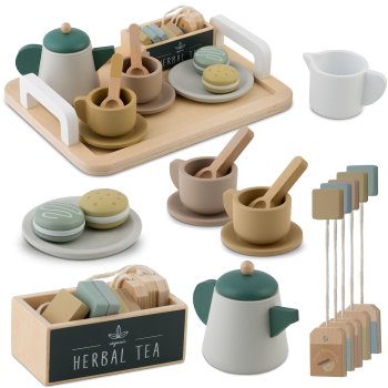 Nukido Montessori Wooden Toy Tea Set