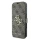 Apple iPhone 16 Pro 6.3\" Guess 4G Metal Logo Book Case Cover, Brown