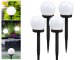 Solar garden globe light with spike, 10 cm, set of 4, white