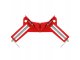 Corner woodworking clamp with metal jaws, 75 mm, red