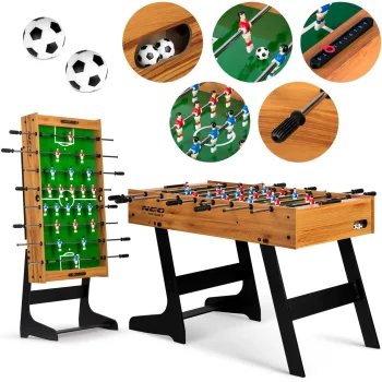 Neo-Sport NS-803 Folding Foosball Table, Wooden, 121 x 61 x 80 cm