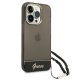 Guess Translucent Pearl Strap Case for iPhone 14 Pro Max, Black