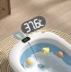 Folding Newborn Baby Silicone Bath Tub with Thermometer 76x47х21cm, Blue