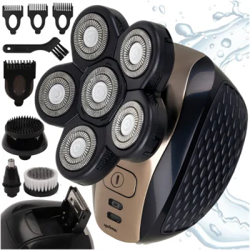 Soulima 00026423 Cordless Hair and Beard Trimmer / Shaver with 6 Heads, Black