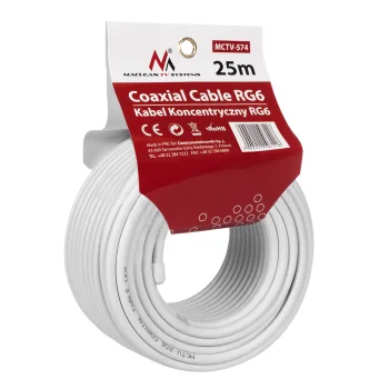 Maclean MCTV-574 RG6 Coaxial Antenna Satellite Cable 1.0CCS, 25m
