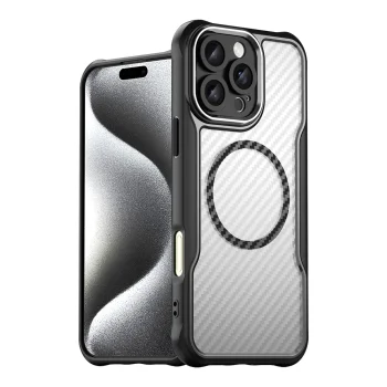 Leading Series MagSafe Silicone Case for iPhone 16 Pro Max, Black