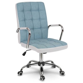 Sofotel Benton Ergonomic Fabric Office Chair, Blue and White