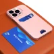 Hurtel Leather Stand Case for Samsung Galaxy S23+ with Card Pocket and Stand, Pink