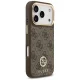 Guess 4G Strass Logo & Big Strap Metal Buttons MagSafe Case for iPhone 17 Pro, Brown