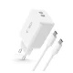 Tech-Protect NC45W-GAN 2-Port USB-C 45W Wall Charger and USB-C Cable, White