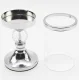 Set of 3 Decorative Goblet Candle Holders, Silver
