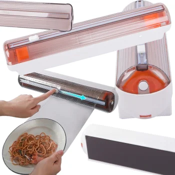 Cling Film Dispenser with Cutter, Magnetic, Orange