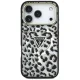 Guess IML Leopard Glitter Triangle Logo MagSafe Case for iPhone 17 Pro / 18 Pro - Black