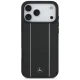 Mercedes Leather Star Pattern Stripes MagSafe Case for iPhone 17 Pro Max, Black