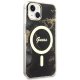 Guess iPhone 14 Case IML Golden Marble MagSafe, Black