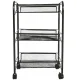 Mobile 3-Tier Kitchen Trolley Cart Black